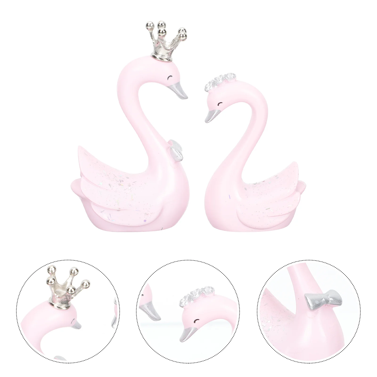 

Swan Figurines Statue Figurine Decor Model Miniature Animal Decorations Bird Ornaments Car Cake Decors Dashboard Topper Ornament