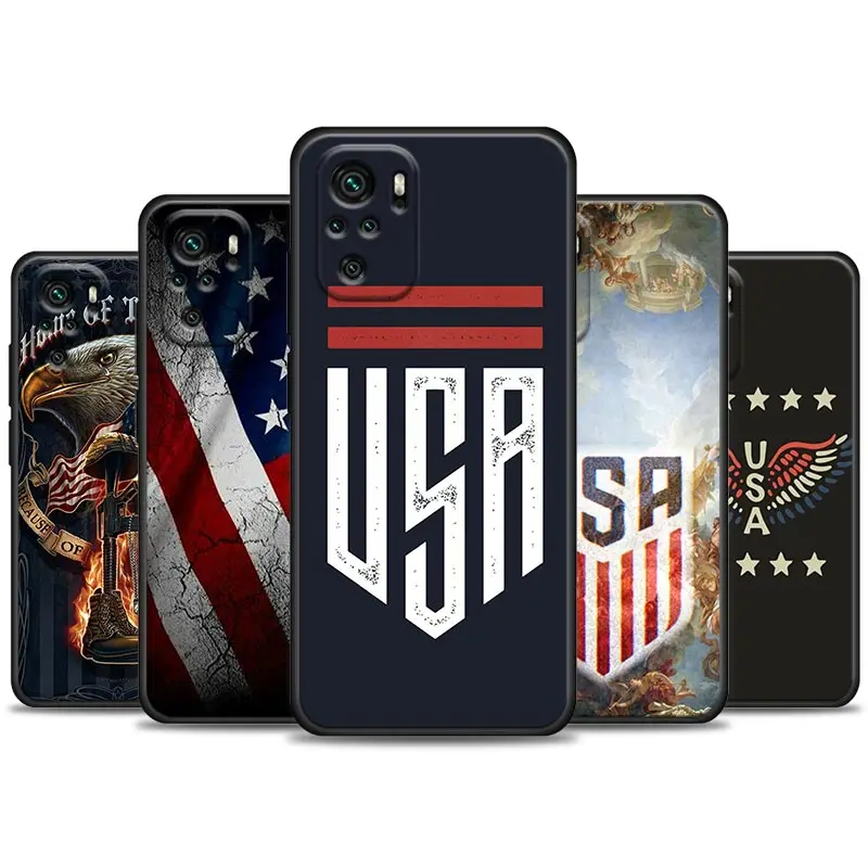 

Flag American USA Flag Phone Case For Xiaomi Redmi Note 11 10 9 8 Pro 9S 8A 10S 11S Soft Cover For Redmi Note 8Pro 10Pro