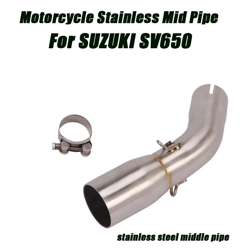 

Motorcycle Stainless Middle Link Tubes Connect Tail 51mm Muffler Pipe Exhaust System Silp on Modified For Suzuki SV650 2016-2022