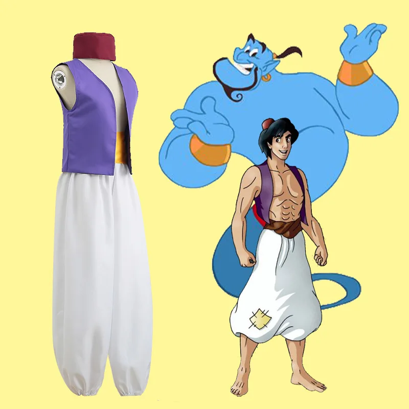 

Disney Anime Aladdin Lantern Cos Dress One Thousand and One Nights Anime Boys Tank Top Pants Halloween Carnival Party Clothing
