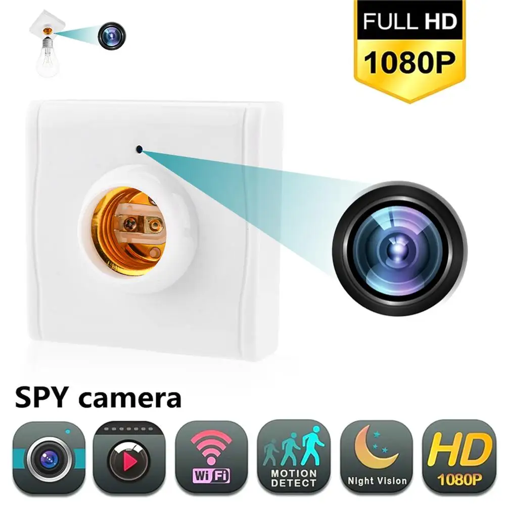 

Держатель для лампы E27, мини-камера с Wi-Fi для дома, гостиницы, Потолочная лампочка с цоколем 1080p, Hd Беспроводная лампа