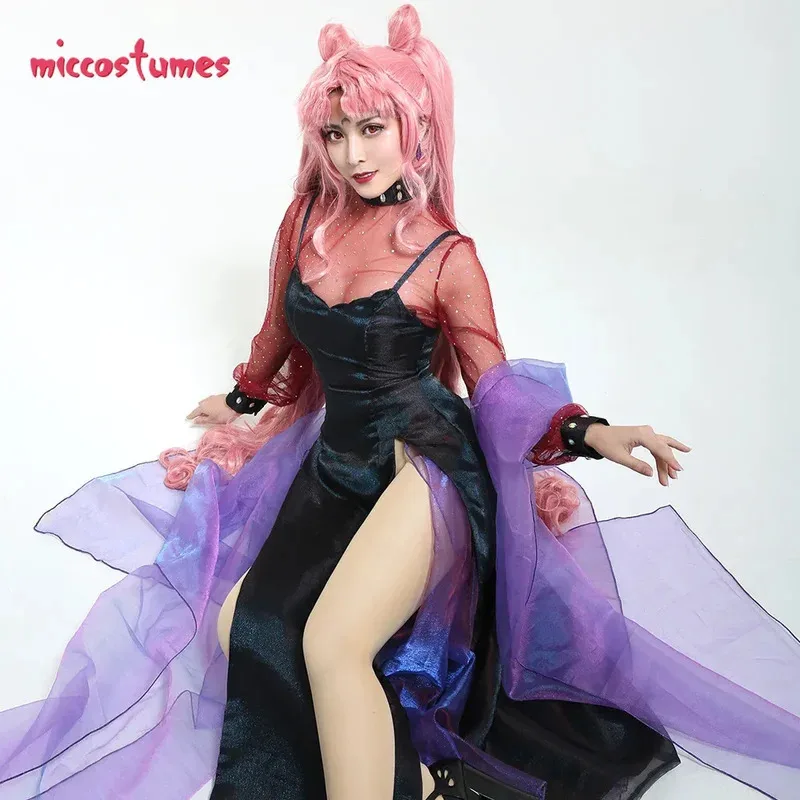 Фото 25COSЖенский костюм для косплея Goth Black Lady Chibiusa, женский костюм на Хэллоуин №2