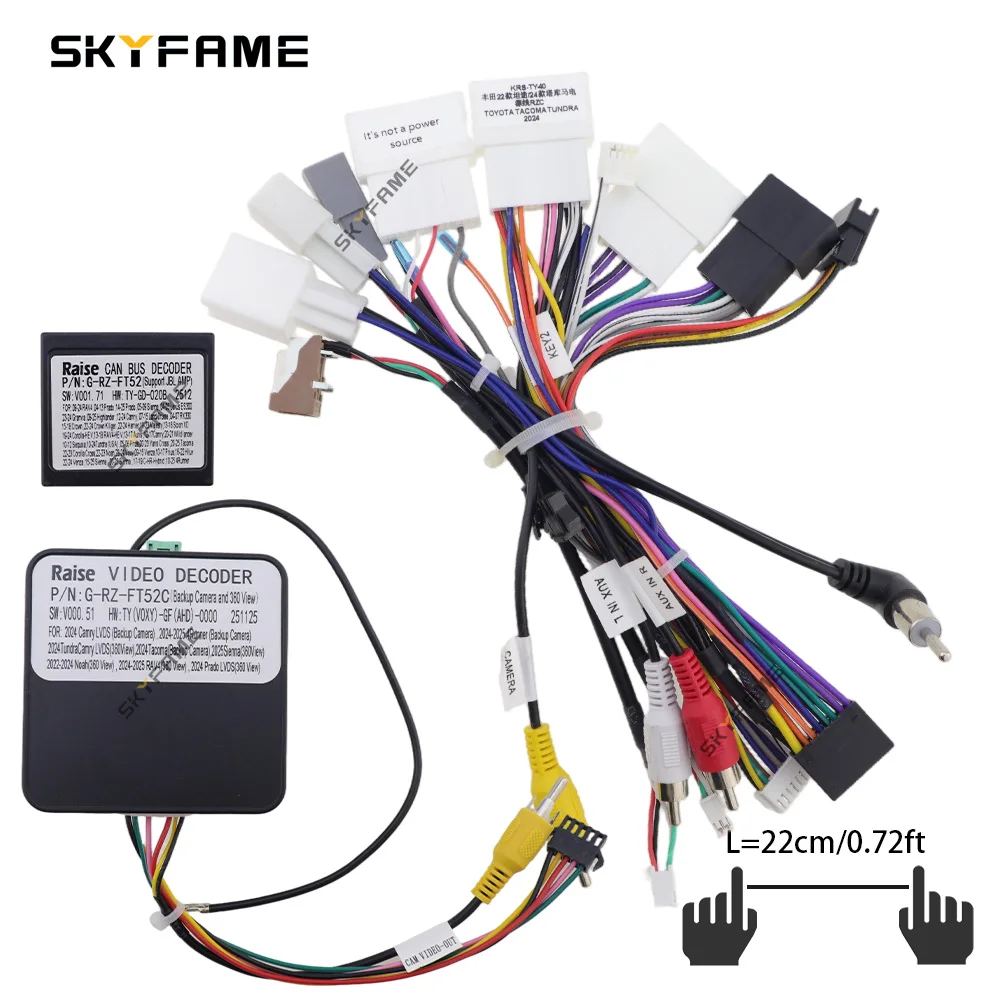 

SKYFAME автомобильный 16-контактный жгут проводов адаптер Canbus Box декодер Android радио кабель питания для Toyota Camry G-RZ-FT51