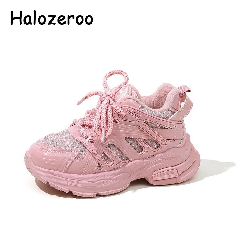 

Детские спортивные кроссовки, Детские брендовые кроссовки с блестками для маленьких девочек, повседневные кроссовки без шнуровки для мальчиков, зимние кроссовки