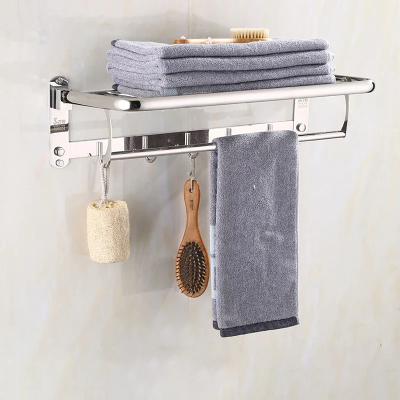 

Stainless Steel Wall Shelf Rack Plate Drain Bathroom Hooks Decor Nordic Dish Drying Rack Towel Estanteria Kitchen Organizer