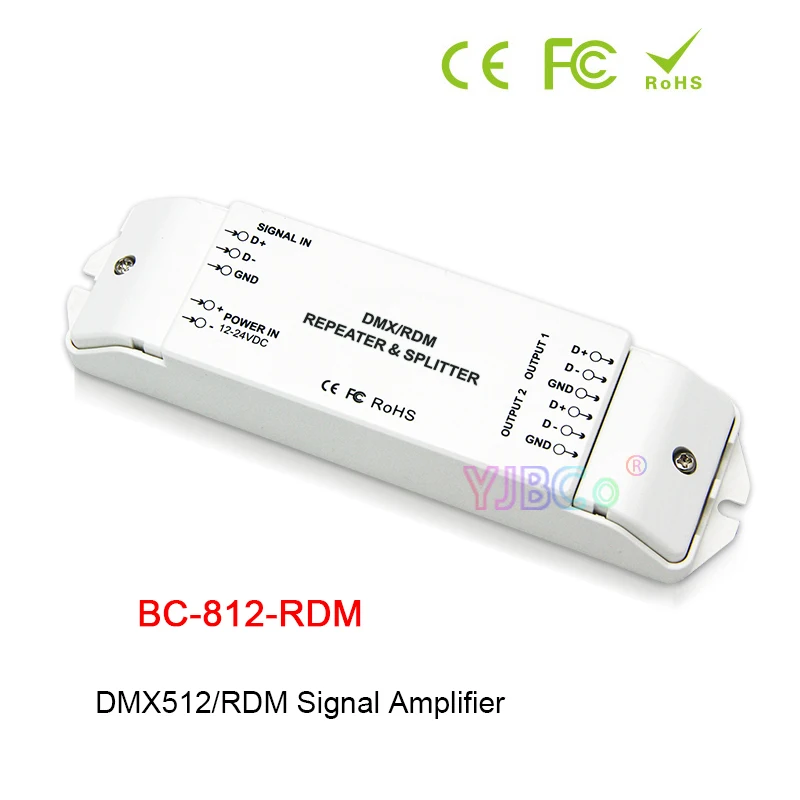 

New LED DMX512/RDM Signal Amplifier BC-812-RDM DMX512/1990/RDM Power Repeater DMX Power amplifier DC 12V-24V