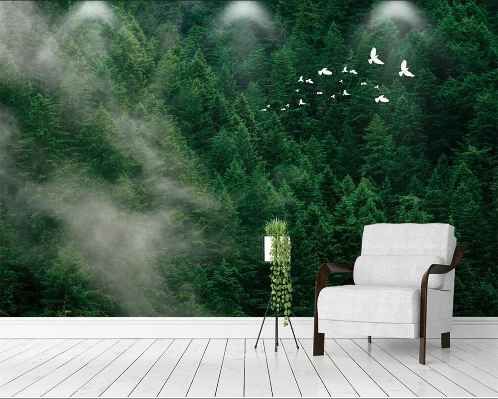 Фотообои на заказ 3d обои Северный свежий лес ландшафтный дизайн фон настенная