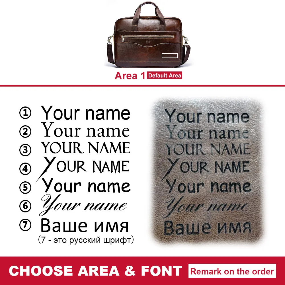 Free engraving Genuine Leather Men Briefcase Classic Fashion Office Handbag Male Shoulder Messenger Suitable For 14 Inch Laptop