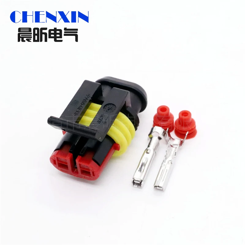 

1 компл. 2 Pin AMP SuperSeal Водонепроницаемый Электрический Разъем Автомобильный Женский или мужской разъем для автомобильной розетки 282104-1 282080-1