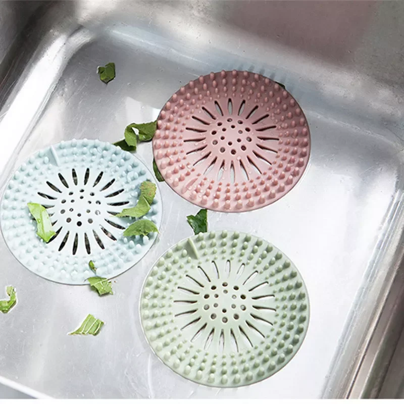 

NEW2022 New Silicone Floor Drain Mat Bathroom and Kitchen Non-sli Hair Filter Anti-clogging of The Sink Creative Silicone Leak-p
