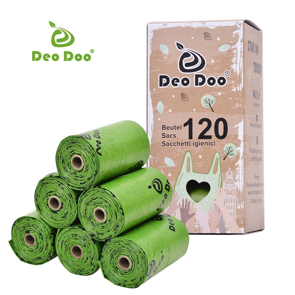 DeoDoo Biodegradable Dog Poop Bags Bulk Biobase Sakura Scented Pet Bag Degradable Cat Waste Eco-Friendly Doggie |