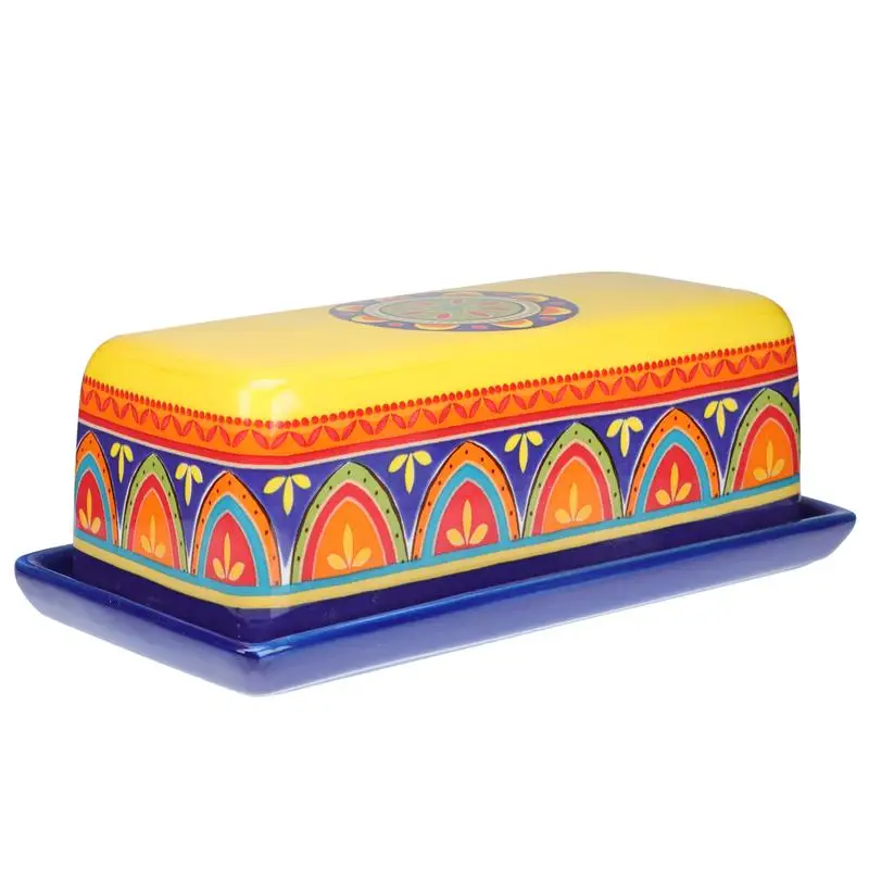 

Тарелка для масла с крышкой, контейнер для столешницы, держатель для французского хранения, зеркальный поднос для холодильника, фарфоровый ...