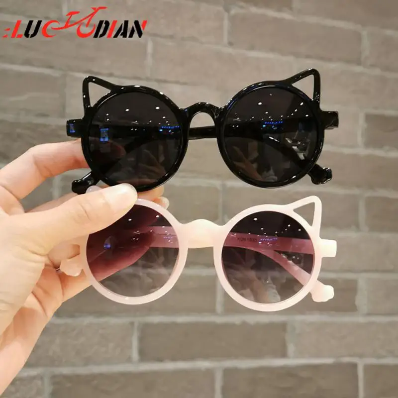 

Sunglasses Outdoor Sun Glasses For Kids Cute Cat Eye Frame Children Sunglasses Baby Eyeglasses Uv-anti Eyewear Gradient очки