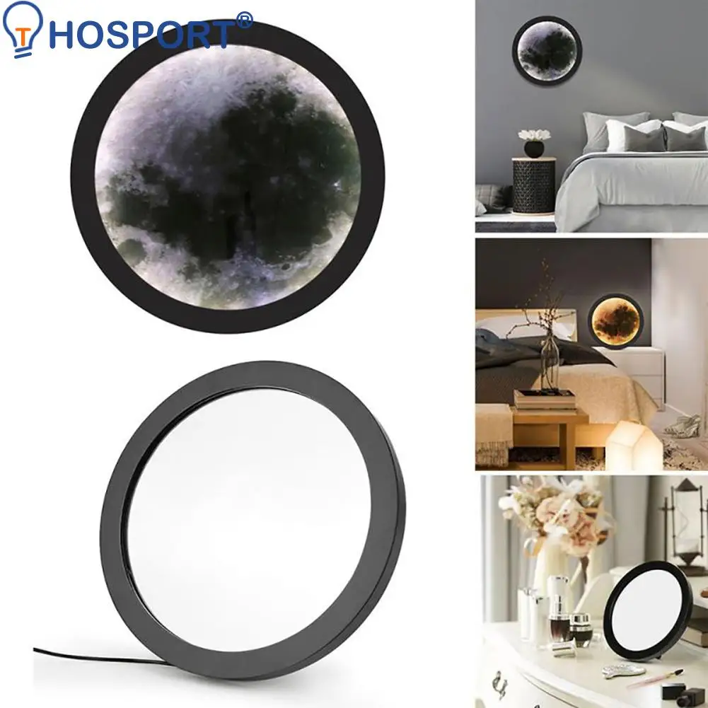 

Modern Creative Moon Mirror Lamp Bedroom Bedside Wall Decor Night Light Indoor Living Room Dining Room Corridor Lighting Decor