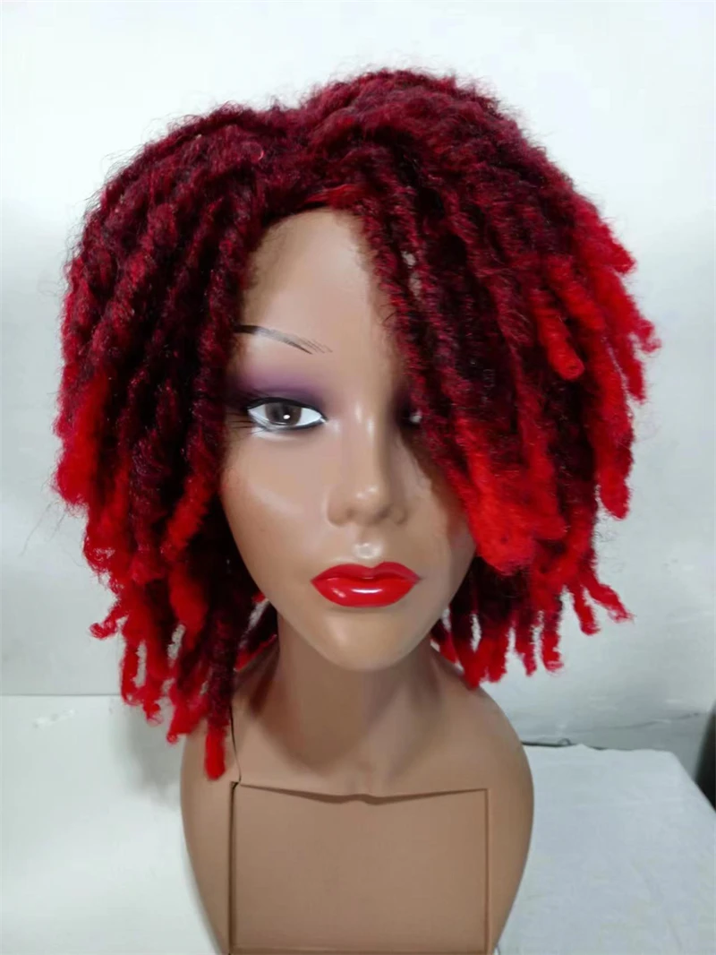 Short Hair Soft Dreadlocks Lace Front Wigs For Black Woman