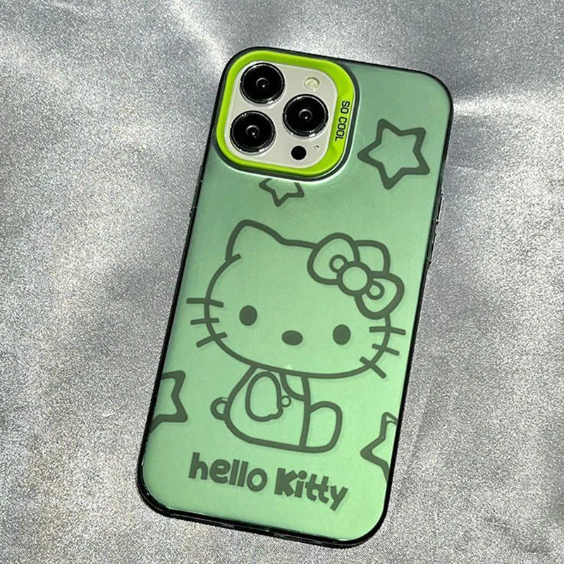 Miniso Hello Kitty 14Pro IPhone15 телефон милый 12 13 мультяшный креативный Xsmax Противоскользящий