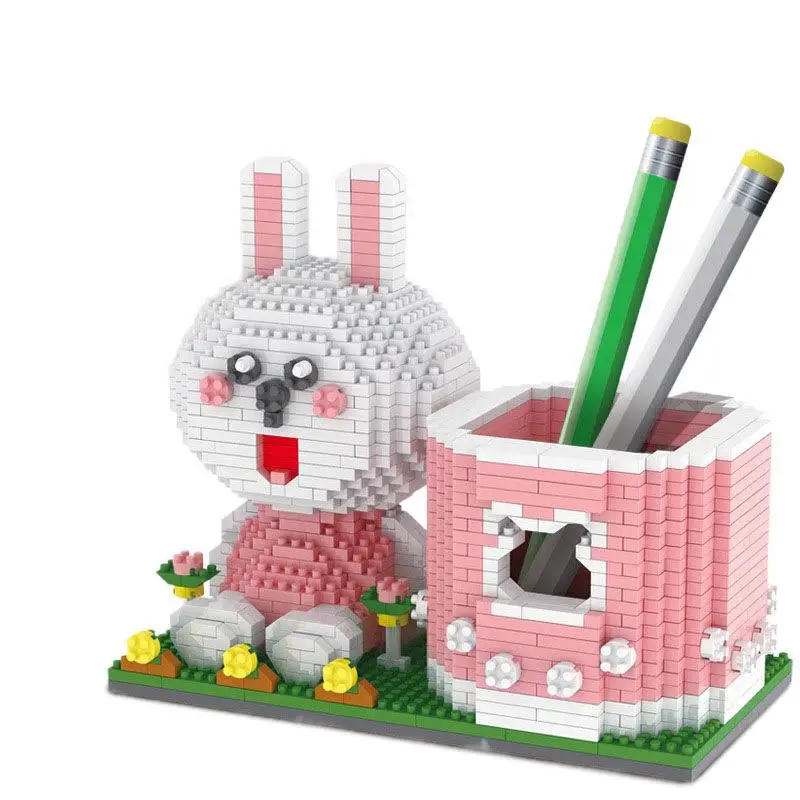 

Building Blocks Cartoon Rabbit Duck Pencil Holder Children's Assembled Toys Gifts