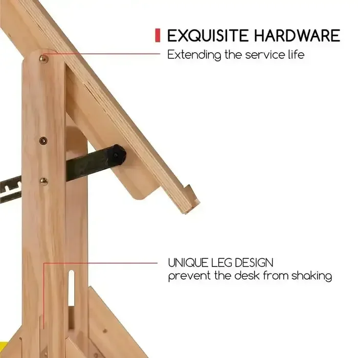 MEEDEN твердый деревянный складной стол с регулируемой высотой для рисования