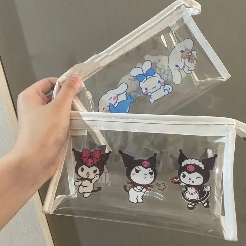 

Sanrio Anime Black Beauty Cinnamon Large Capacity Transparent Pencil Bag Cartoon Stationery Storage Bag Kawaii Cosmetic Bag Gift