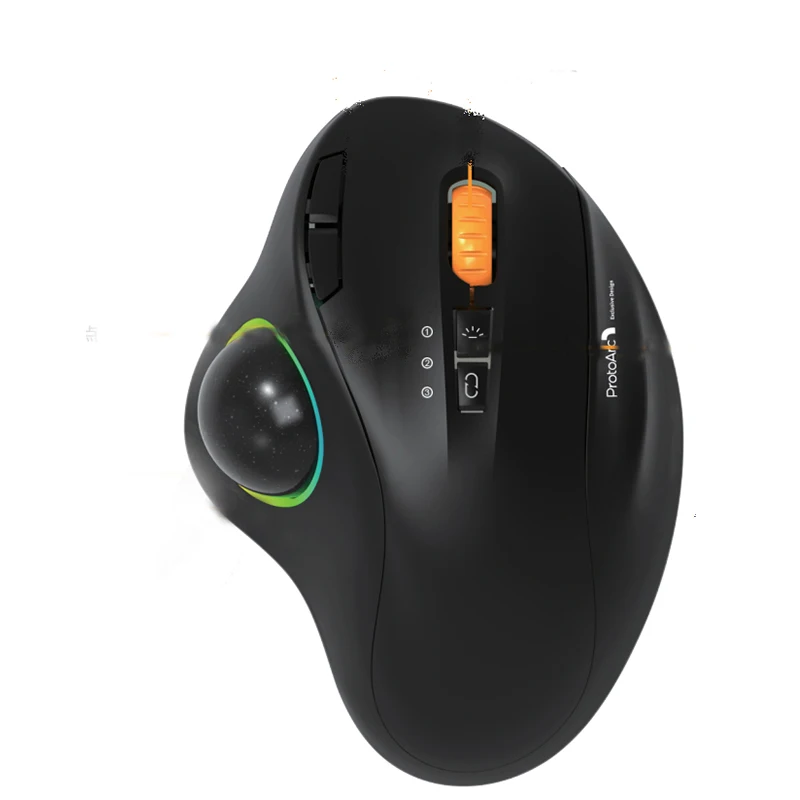 

Wireless Bluetooth Trackball Mouse 2.4G RGB Ergonomic Rechargeable Rollerball Mice 3 Device Connection&Thumb Control