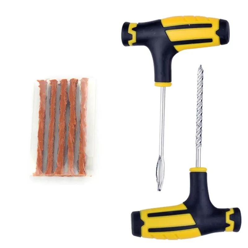 

Tire Repair Tools Kit with Rubber Strips Tubeless Tyre Puncture Studding Plug Set for Truck Motorcycle