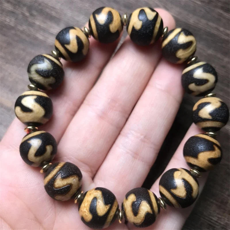 

Natural Agate Bracelet Tibetan Buddhism Old Dzi Beads Elastic Beaded Lucky Amulet Bracelets Men Women Healing Gemstone Jewelry