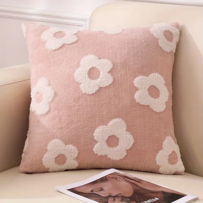 

1 Шт., Чехол Для Подушки С Цветочным Принтом, Искусственная Роскошная Наволочка Для Дивана, Спальни
