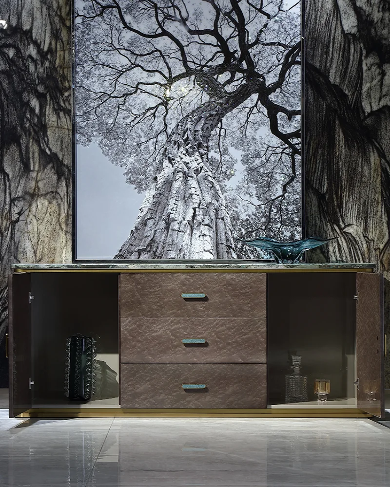 

Modern Italian light luxury marble dining cabinet decoration storage porch furniture