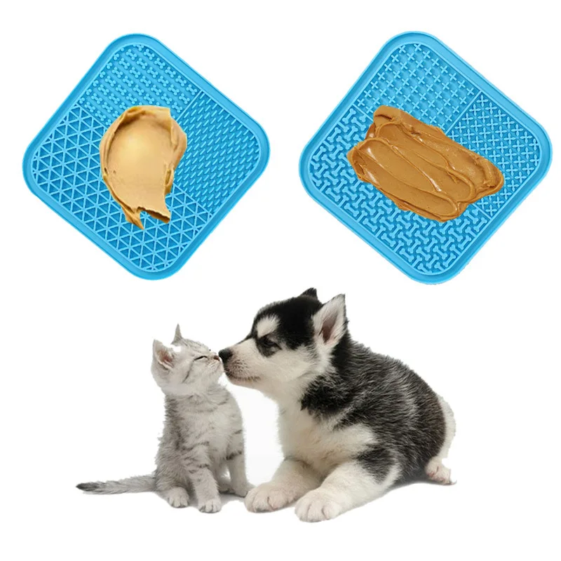 

Silicone Licking Pad Pet Dog Lick Pad Bath Peanut Butter Slow Eating Licking Feeder Cats Lickmat Feeding Dog Lick Mat