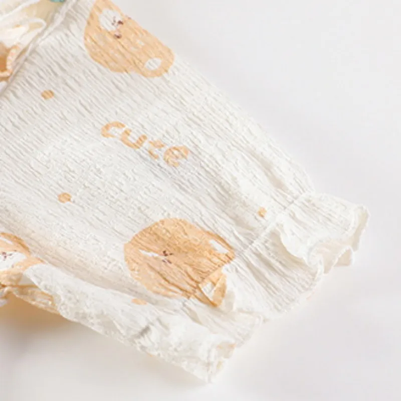 Cotton Plus Size Girl's Summer Sweets Costume New In Lady's Dress 2023 Long Length Print One-Piece Skirt Short Sleeve Nightdress