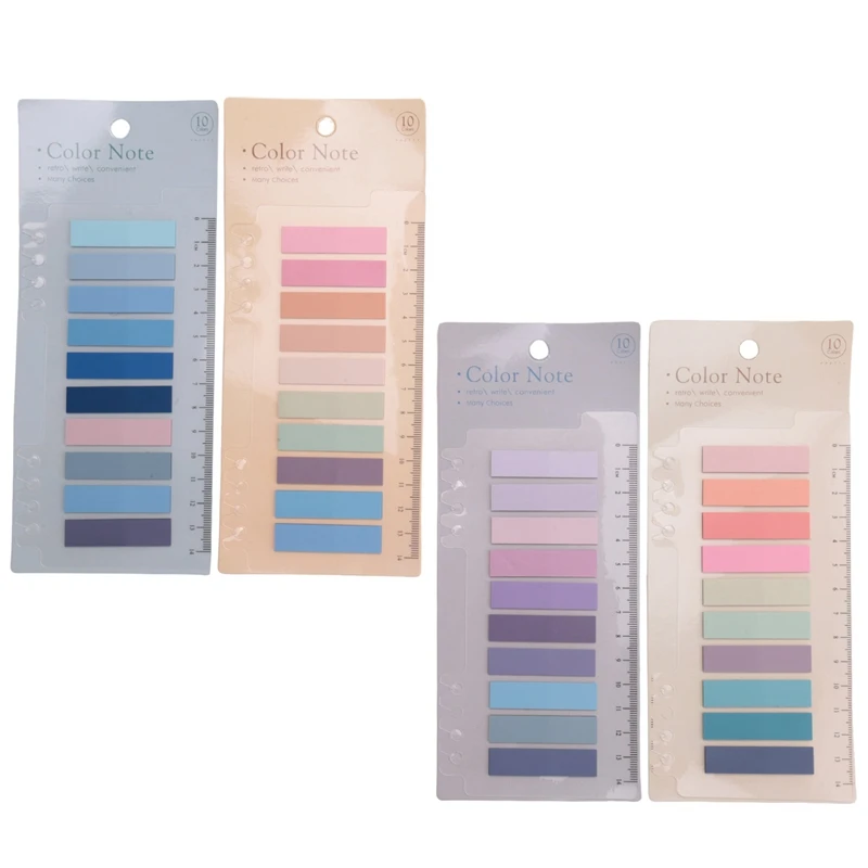 

800 шт. липкие индексные вкладки, 4 листа, индексные вкладки Morandi, записываемые Стикеры для страниц с линейкой для маркировки страниц