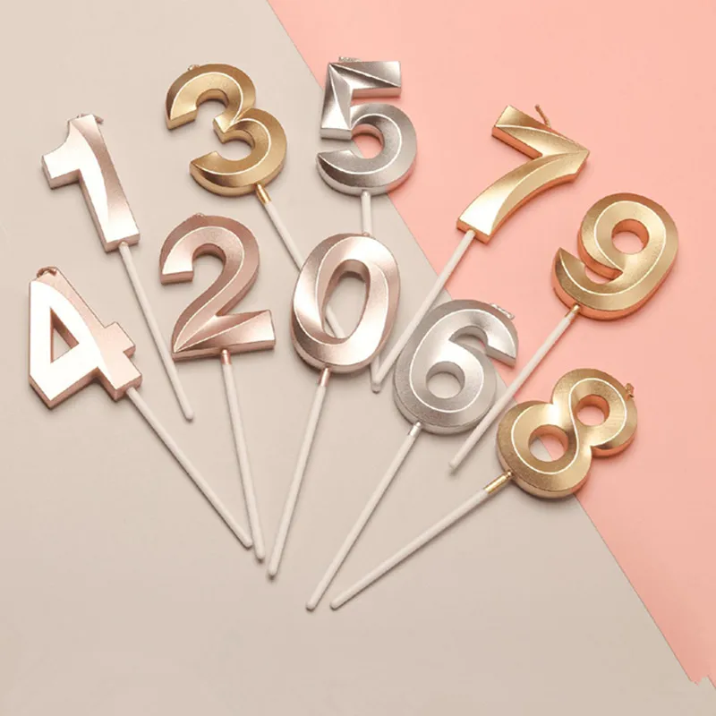 

New Digital Birthday Cake Topper Kids Girls Boys Baby Party Supplies Decoration Colorful Wedding Birthday Number Cake Candles