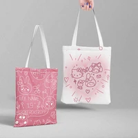 36x39cm sanrio anime japanese my melody kuromi kt handbags shoulder bags casual shopping girls handbag women elegant canvas bag