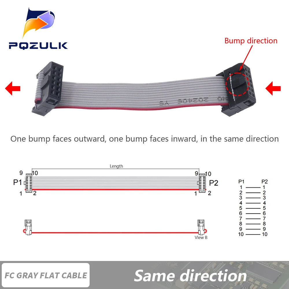 2.54mm pitch FC-6/8/10/14/16/20/24/40/50/64 PIN JTAG ISP DOWNLOAD CABLE Gray Flat Ribbon Data Cable FOR DC3 IDC BOX HEADER