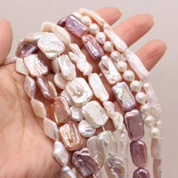 high quality natural freshwater pearl beads irregular white flat round making diy fashion charm bracelet necklace jewelry gift