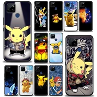 cute anime pikachu pokemon phone case for realme q2 c20 c21 v15 8 c25 gt neo v13 5g x7 pro ultra c21y silicone case pikachu