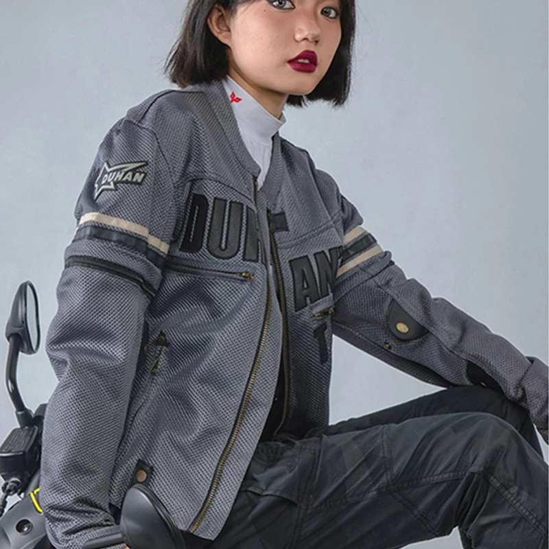 DUHAN женская тонкая мотоциклетная куртка из дышащей мягкой сетки велосипедная для
