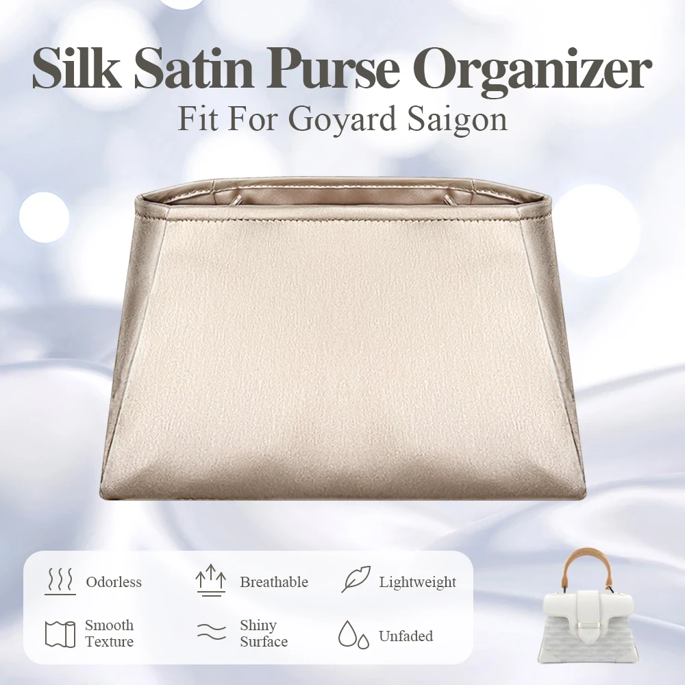 Шелковая атласная вставка-органайзер для кошелька подходит Goyard Saigon внутренняя