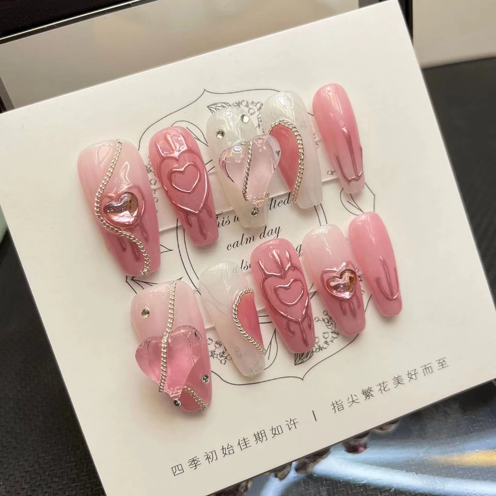 

Ногти ручной работы с надписью Love Butterfly, Модные накладные ногти, накладные ногти, нажимные ногти, аксессуары для ногтей, Набор накладных ногтей