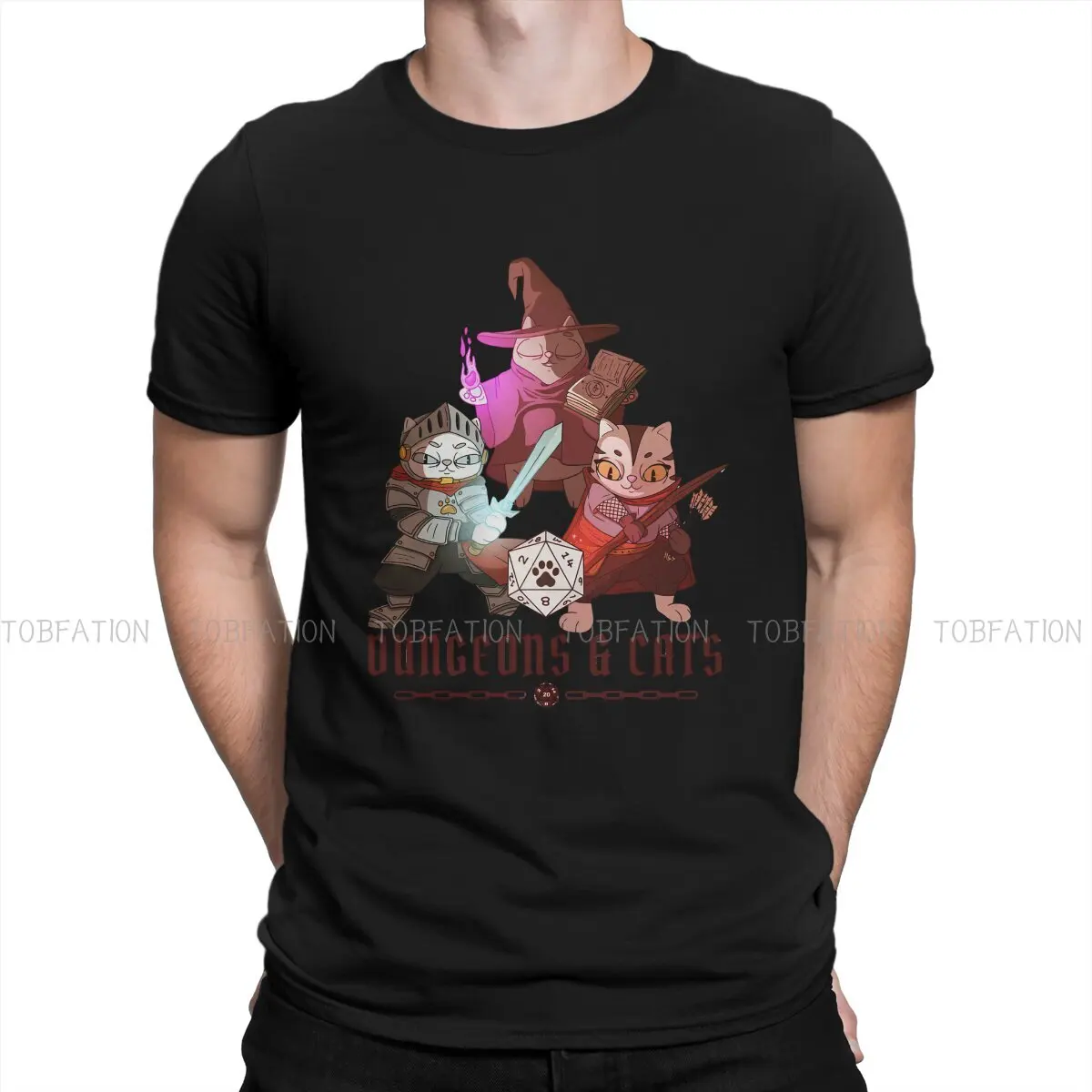 

DND Cats Lovers Tshirt Homme Men Tees 4XL 5XL 6XL 100% Cotton T Shirt