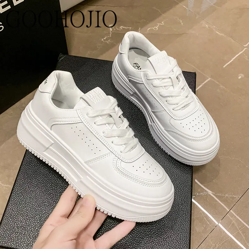 

Sneakers College Style Women Shoes Women Vulcanize Shoes Light White Casual Designer Shoes Women Comfortable Lace-up Breathable