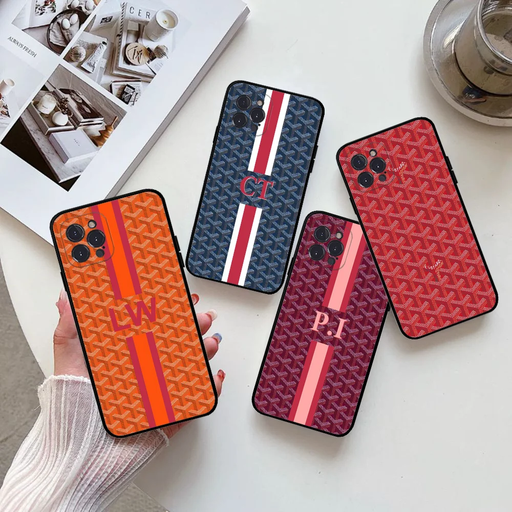 Модный роскошный силиконовый чехол для телефона G-Goyards Iphone 16 15 14 13 12 11 Pro Mini XS MAX Plus X
