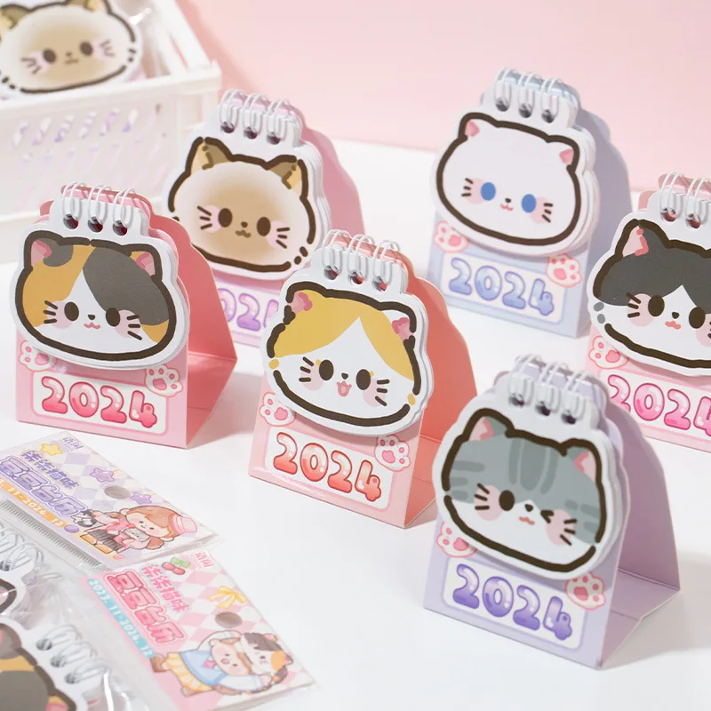 

Kawaii Cats 2024 Desk Calendar Mini Cute Daily Planner Kawaii Schedule Organizers To Do List Time Manegement Office Stationery