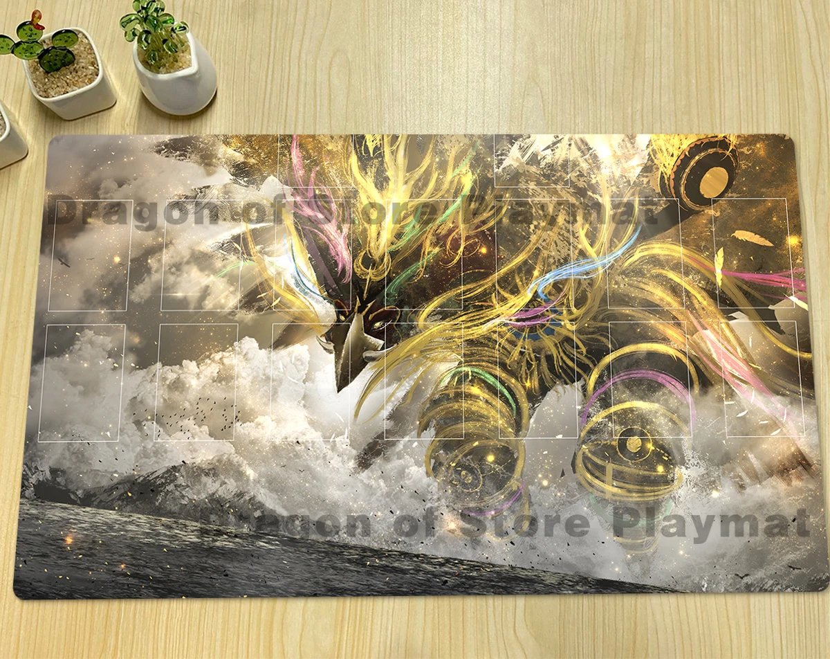 Фото YuGiOh Garunix Eternity, Hyang of The Fire Kings Mat TCG CCG Playmat Настольная игра Duel Pad Коллекционный коврик для карточных игр Коврик для мыши Бесплатная сумка №4