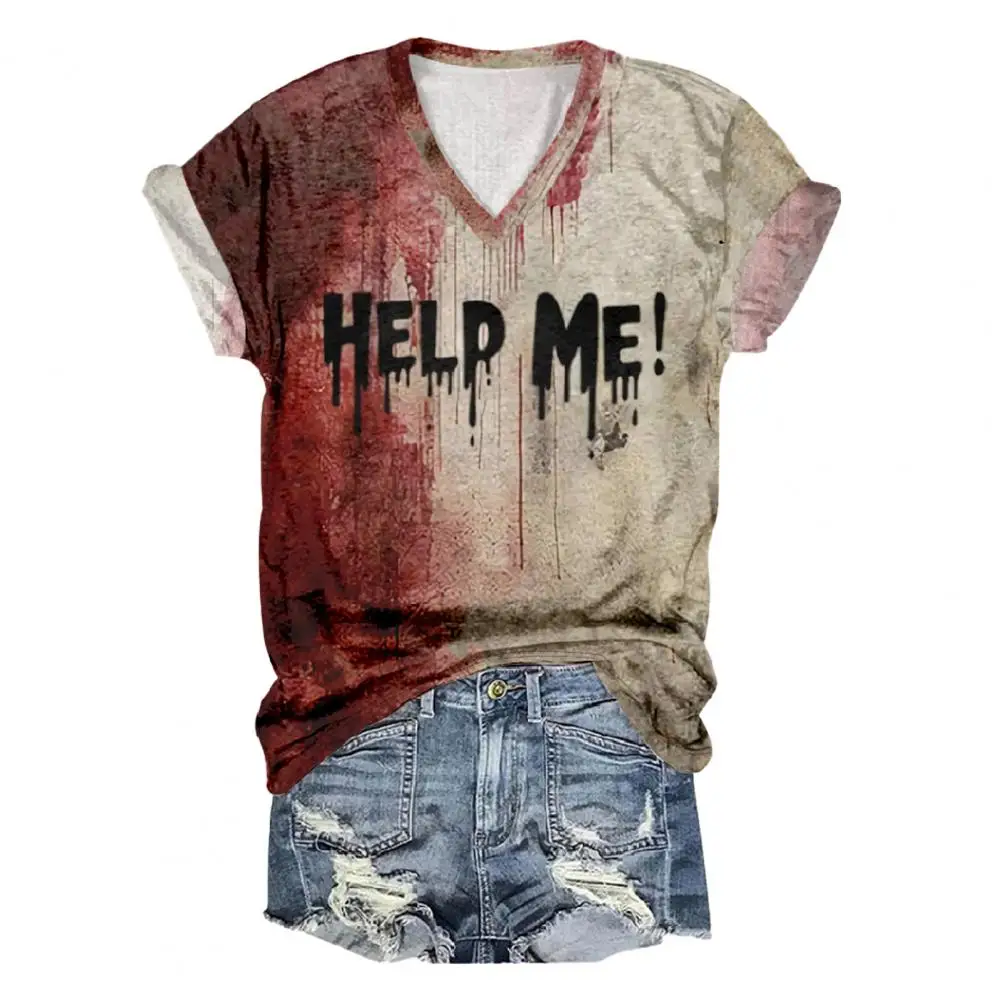 Женская футболка с длинным рукавом и V-образным вырезом