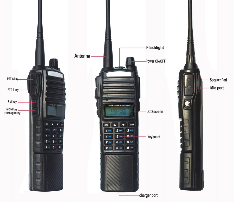 Original BaoFeng UV-82 8W 3800mah Battery UV 82 Walkie Talkie UP 10 KM Ham Radio Dual PTT 82 HP Walkie-talkies Transceiver