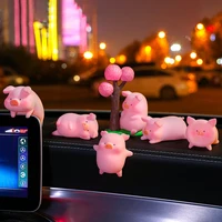 fashion cute pink pigger car dashboard ornament funny anime doll car interior accessories popular car toys for women girls