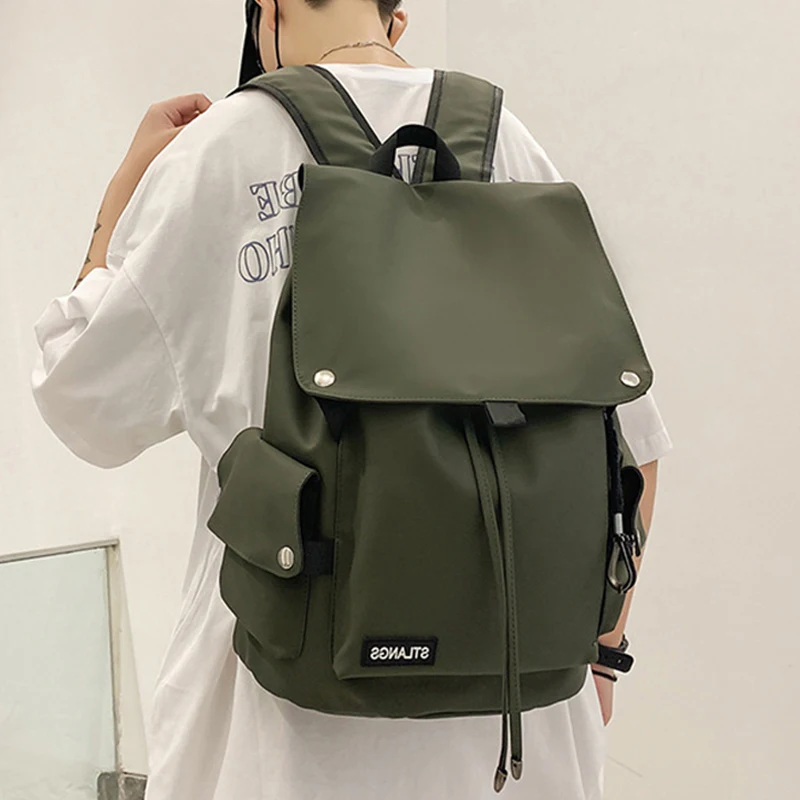 

Мужские рюкзаки, модная однотонная Студенческая дорожная сумка через плечо из ткани Оксфорд для женщин, Повседневная сумка-карго для пары, Подростковая сумка Kanpsack