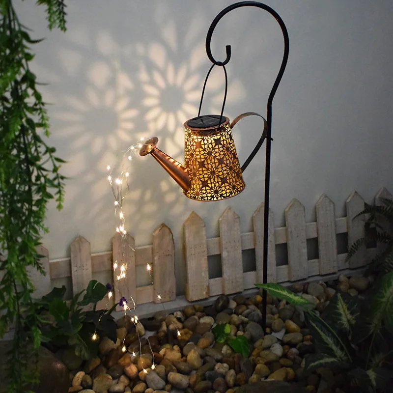 

Светодиодный светильник для полива на солнечной батарее, уличный садовый водонепроницаемый ажурный чайник, художественный Ландшафтный ул...