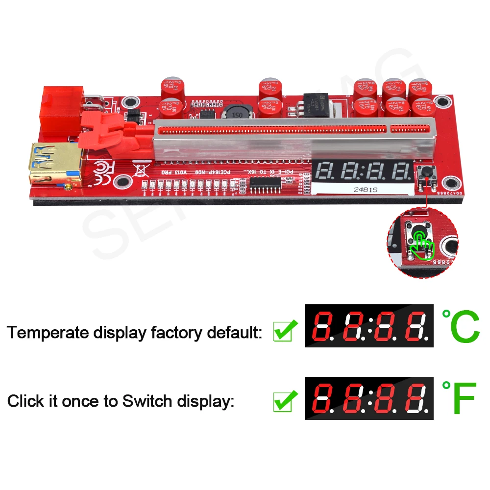 Кабель питания V013 Pro PCIE Riser 013 кабель-переходник x1 x16 SATA на 6 контактов кабель USB 3 0